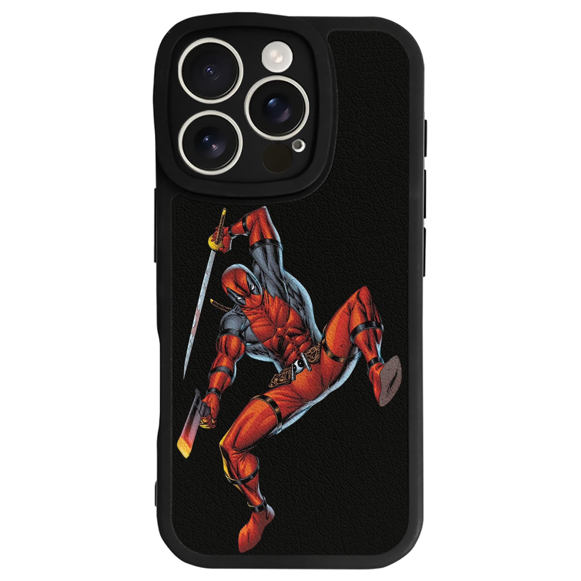 （画像用） Deadpool デッドプール 【iPhone 16シリーズ対応】シリコンスマホケース（レザー調） 材質：シリコン